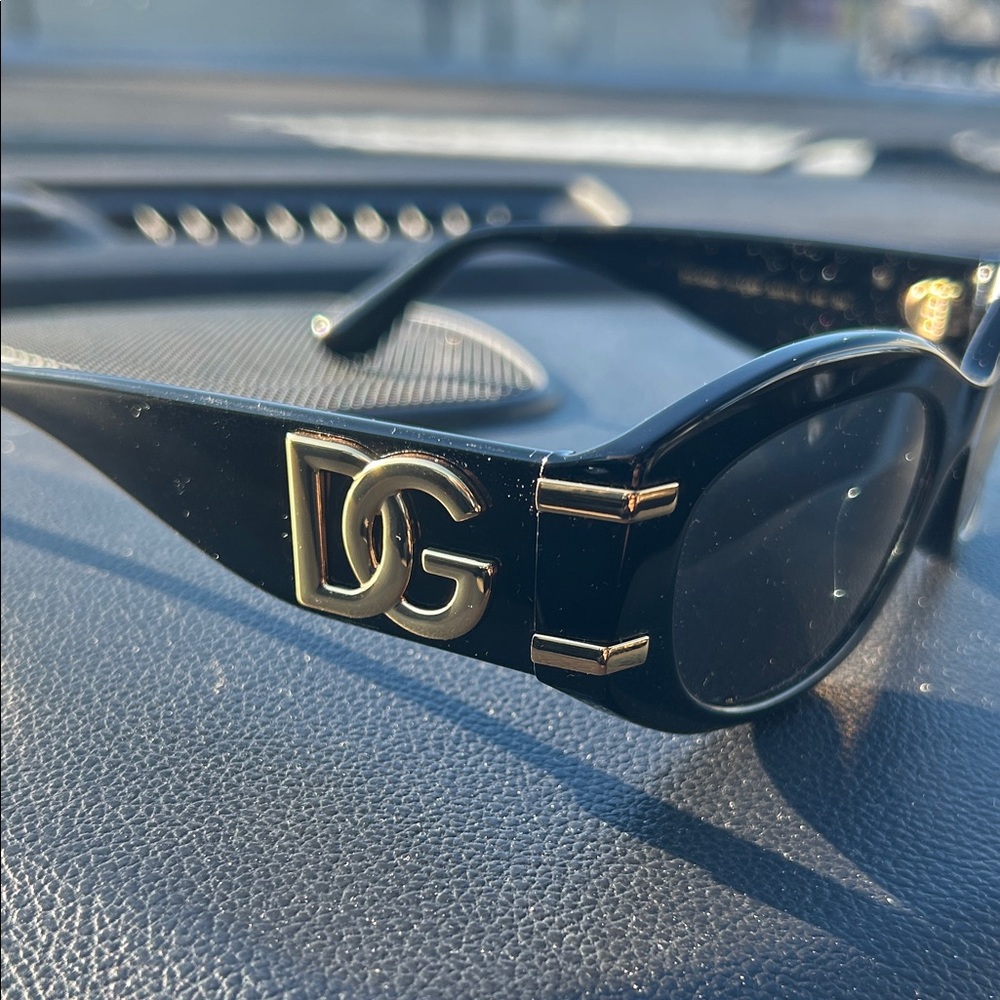 Dolce & Gabbana Black Sunglasses with Gold Logo